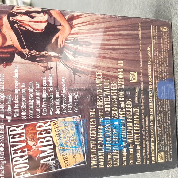 Studio Classics "Forever Amber" New Factory Sealed VHS Tape - Picture 7 of 8